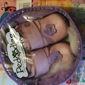 New In Bag Adorable Pink with Purple Flower Accent Pedoodles. 18-24 Months
